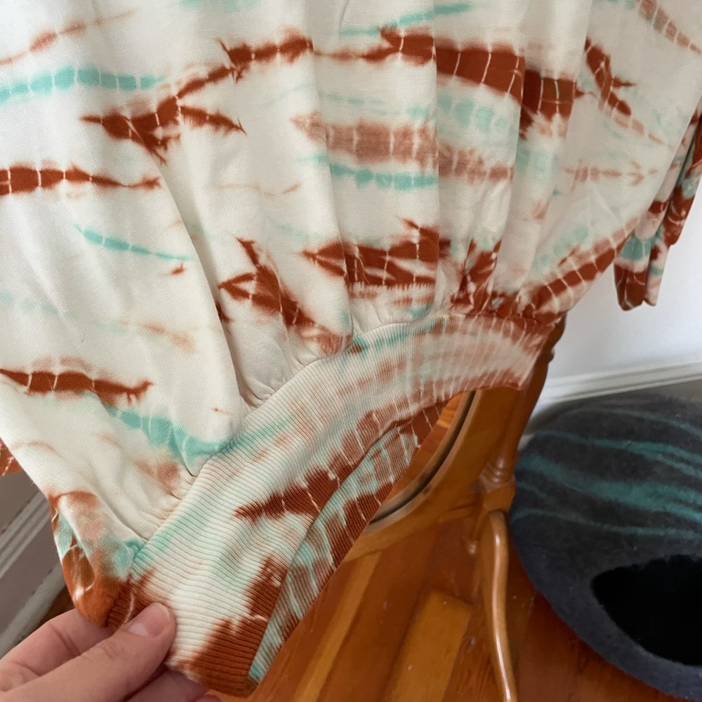 YOUNG FABULOUS AND BROKE TIE DYED SWEATSHIRT KNIT TOP SOFT WHITE LOOSE - Picture 7 of 7